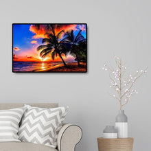 Charger l&#39;image dans la galerie, Paysage de bord de mer - diamant rond complet - 40x30cm
