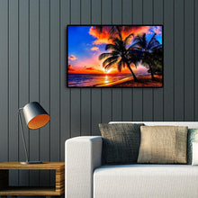 Charger l&#39;image dans la galerie, Paysage de bord de mer - diamant rond complet - 40x30cm
