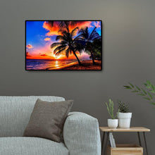 Charger l&#39;image dans la galerie, Paysage de bord de mer - diamant rond complet - 40x30cm

