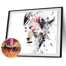 Charger l&#39;image dans la galerie, Travail manuel de fille abstrait - diamant rond complet - 40x30cm
