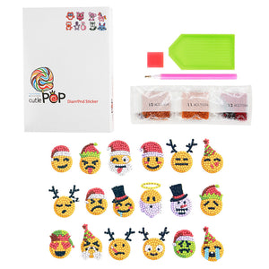 8pcs-Emoticons-Diamond Painting Autocollants