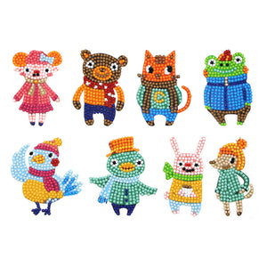 8pcs-Animal-Diamond Painting Autocollants