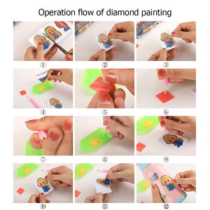 8pcs-Animal-Diamond Painting Autocollants