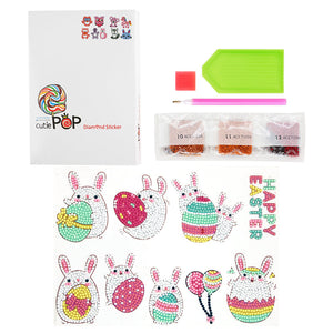 8pcs-Rabbit-Diamond Painting Autocollants