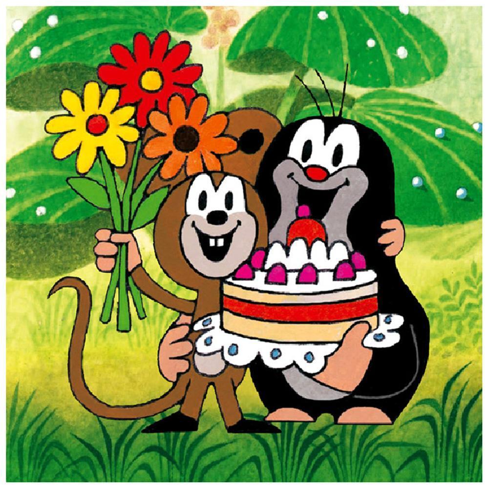 Anniversaire animal - diamant rond complet - 30x30cm