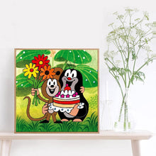 Charger l&#39;image dans la galerie, Anniversaire animal - diamant rond complet - 30x30cm
