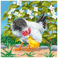 Charger l&#39;image dans la galerie, Poulet - diamant rond complet - 30x30cm

