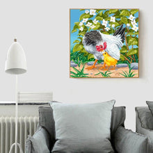 Charger l&#39;image dans la galerie, Poulet - diamant rond complet - 30x30cm
