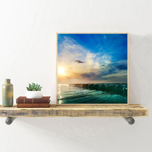 Charger l&#39;image dans la galerie, Coucher de soleil au bord de la mer - diamant rond complet - 30x30cm
