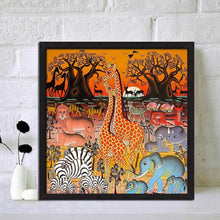 Charger l&#39;image dans la galerie, Girafe animal - diamant rond complet - 30x30cm
