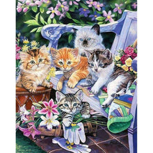 Charger l&#39;image dans la galerie, Chat - diamant rond complet - 30x40cm
