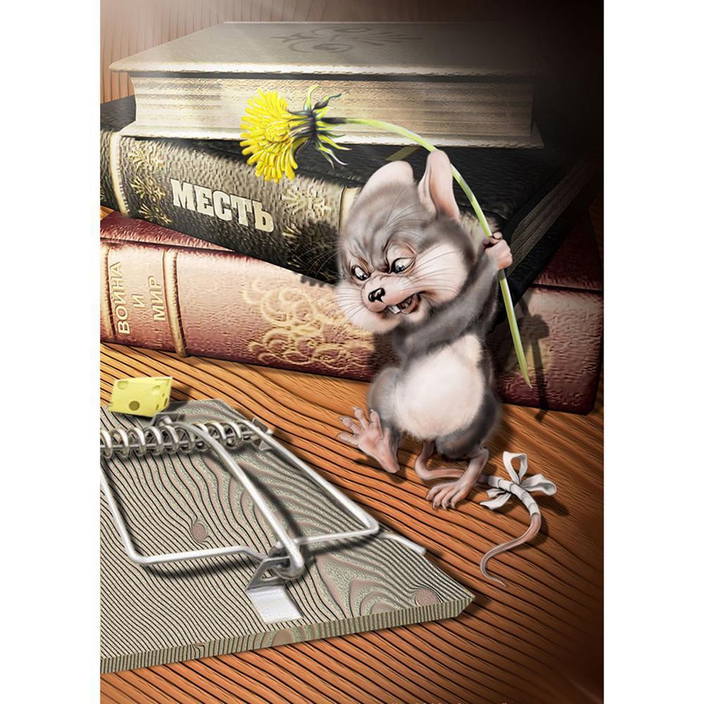 Animal de souris - diamant rond complet - 30x40cm