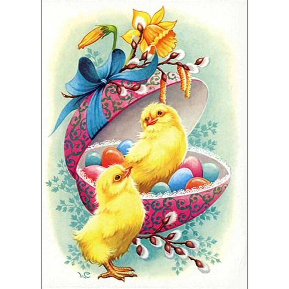 Poulet - diamant rond complet - 30x40cm