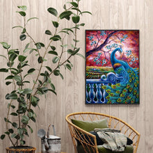 Charger l&#39;image dans la galerie, Paon - diamant rond complet - 30x40cm
