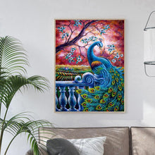 Charger l&#39;image dans la galerie, Paon - diamant rond complet - 30x40cm
