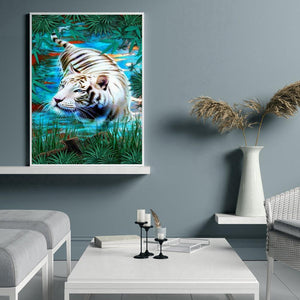 Tigre - diamant rond complet - 30x40cm