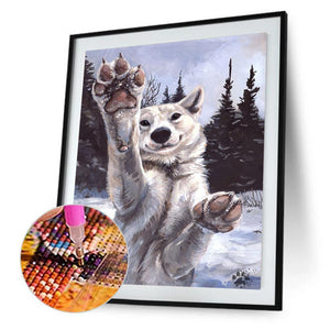Loup - diamant rond complet - 30x40cm