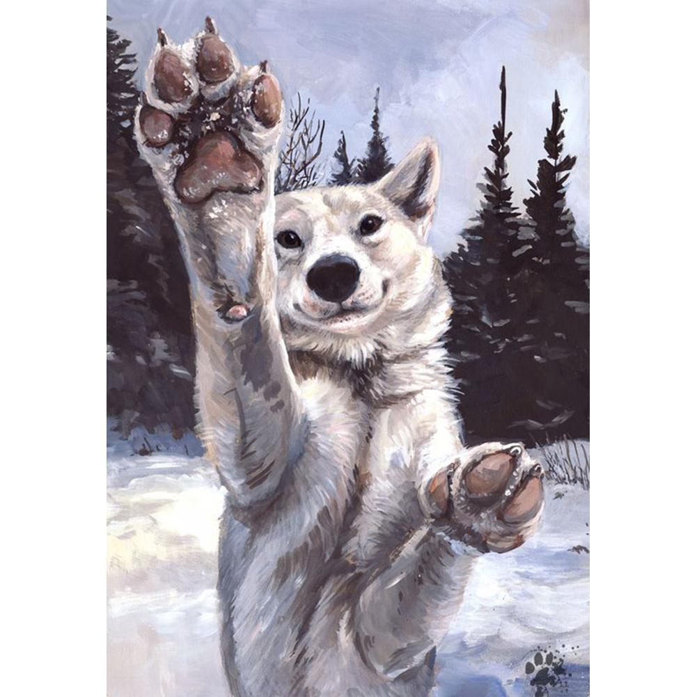 Loup - diamant rond complet - 30x40cm