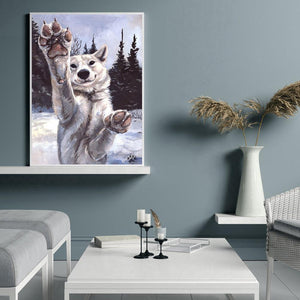 Loup - diamant rond complet - 30x40cm