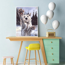 Charger l&#39;image dans la galerie, Loup - diamant rond complet - 30x40cm
