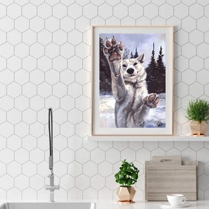 Loup - diamant rond complet - 30x40cm