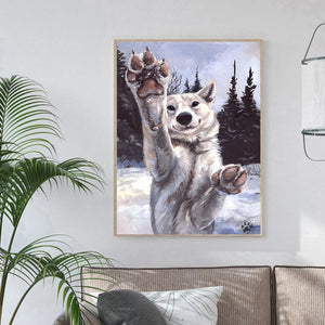 Loup - diamant rond complet - 30x40cm