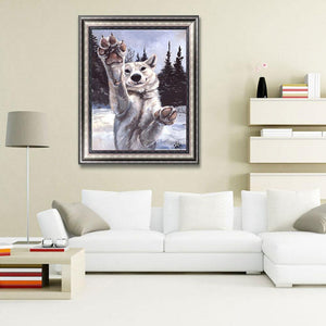 Loup - diamant rond complet - 30x40cm