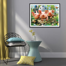 Charger l&#39;image dans la galerie, Porc - diamant rond complet - 30x40cm
