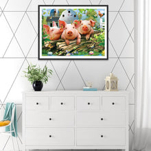 Charger l&#39;image dans la galerie, Porc - diamant rond complet - 30x40cm
