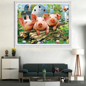 Porc - diamant rond complet - 30x40cm