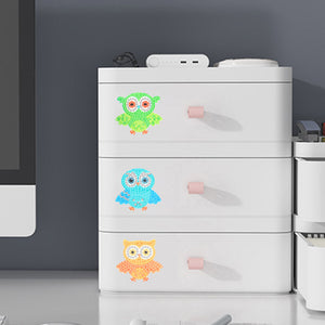 8pcs-Owl-Diamond Painting Autocollants