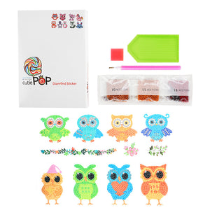 8pcs-Owl-Diamond Painting Autocollants