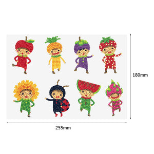 8pcs-Fruit Kid-Diamond Painting Autocollants