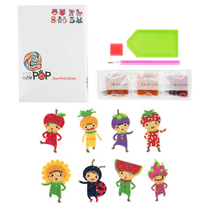 8pcs-Fruit Kid-Diamond Painting Autocollants