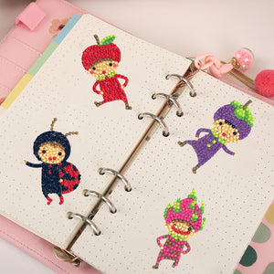 8pcs-Fruit Kid-Diamond Painting Autocollants