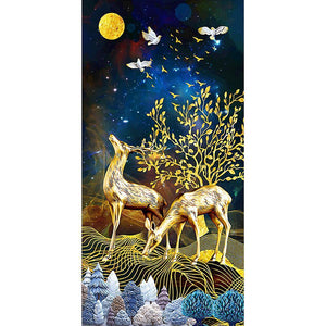 Cerf d’or - peinture complète de diamant - 85x45cm