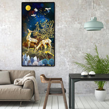 Charger l&#39;image dans la galerie, Cerf d’or - peinture complète de diamant - 85x45cm
