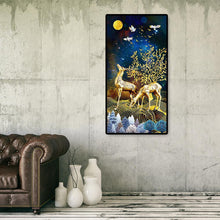 Charger l&#39;image dans la galerie, Cerf d’or - peinture complète de diamant - 85x45cm
