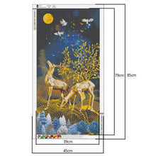 Charger l&#39;image dans la galerie, Cerf d’or - peinture complète de diamant - 85x45cm
