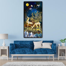 Charger l&#39;image dans la galerie, Cerf d’or - peinture complète de diamant - 85x45cm
