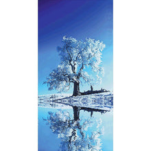 Charger l&#39;image dans la galerie, Réflexion d’arbre de neige - diamant rond complet - 45x85cm
