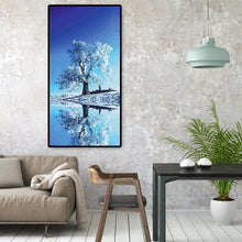 Charger l&#39;image dans la galerie, Réflexion d’arbre de neige - diamant rond complet - 45x85cm
