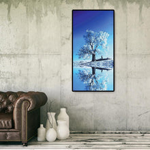 Charger l&#39;image dans la galerie, Réflexion d’arbre de neige - diamant rond complet - 45x85cm
