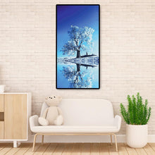 Charger l&#39;image dans la galerie, Réflexion d’arbre de neige - diamant rond complet - 45x85cm
