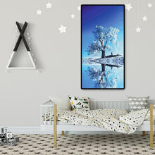 Charger l&#39;image dans la galerie, Réflexion d’arbre de neige - diamant rond complet - 45x85cm
