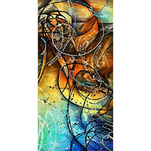 Charger l&#39;image dans la galerie, Design abstrait - peinture en diamant ronde - 85x45cm
