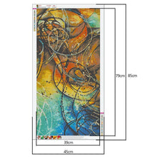 Charger l&#39;image dans la galerie, Design abstrait - peinture en diamant ronde - 85x45cm
