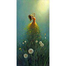 Charger l&#39;image dans la galerie, Fille de fée - peinture ronde complète de diamant - 85x45cm
