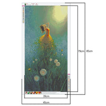 Charger l&#39;image dans la galerie, Fille de fée - peinture ronde complète de diamant - 85x45cm
