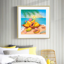 Charger l&#39;image dans la galerie, Fruits de plage - diamant rond complet - 30x30cm
